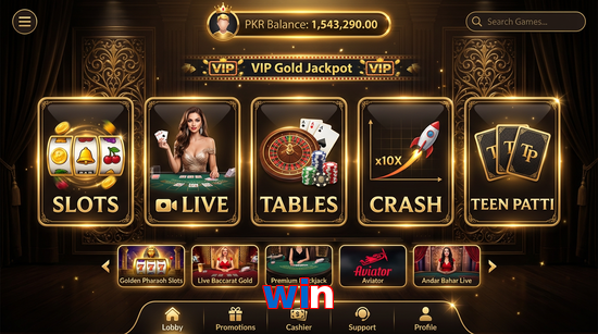 Main screen of Win casino page for PK players