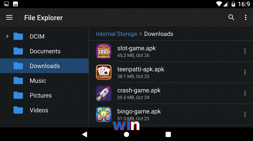 Main screen of Win gameapk page for PK players